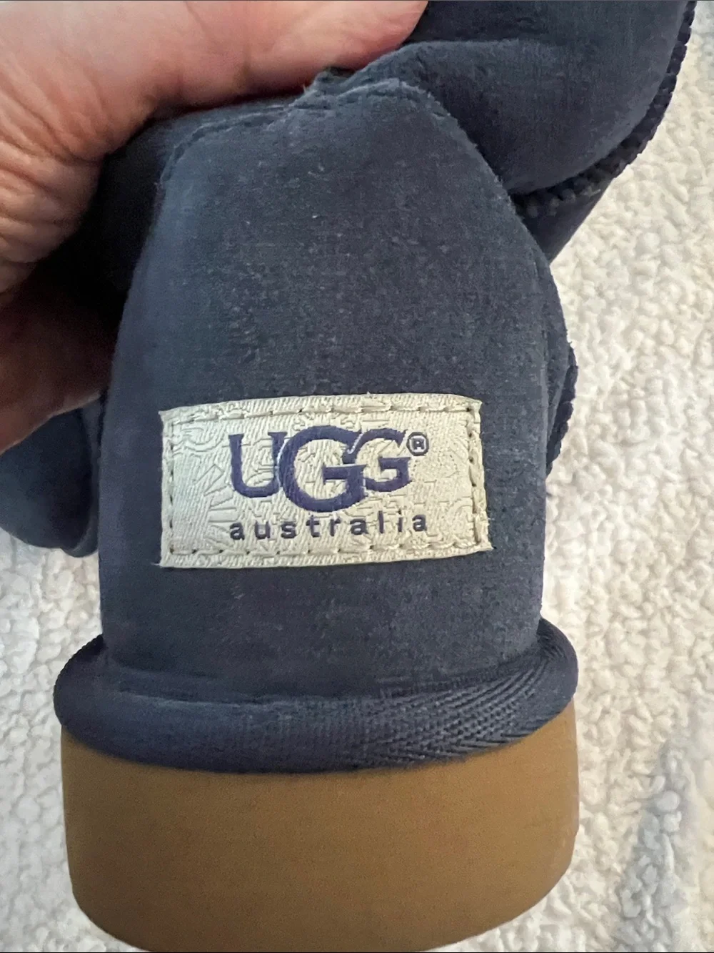 UGG Women's Tall Winter Boots in Dark Blue with Shearling Lining - Size 7